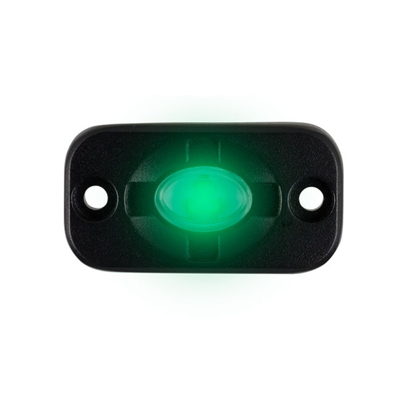 Heise Led Lighting Systems Auxiliary Accent Lighting Pod - 1.5" x 3" - Black/Green HE-TL1G